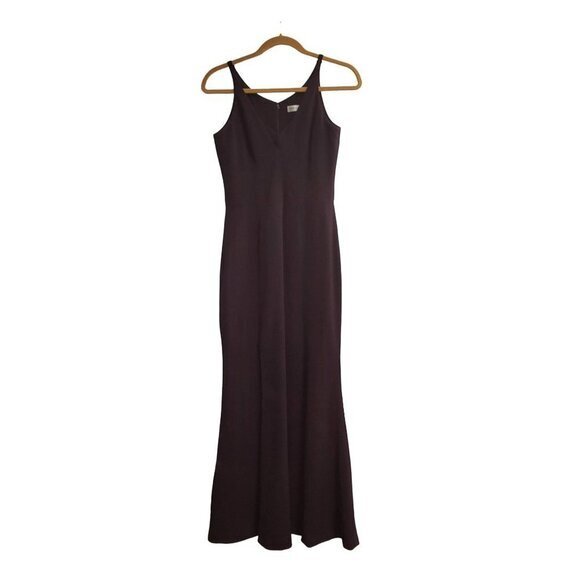 Dress the Population Trumpet Fit-and-Flare Maxi Dress Gown Purple Eggplant Plum - Picture 6 of 16